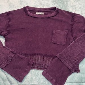 FREE PEOPLE We the People Purple Mesh Crop top S